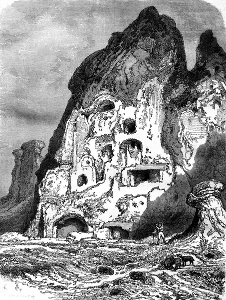 Tierra Volcánica Para Perrier Puy Dome Ilustración Grabada Vintage Magasin — Foto de Stock