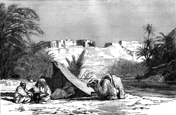 Вид Эль Кантару Старинная Гравированная Иллюстрация Магасин Питтореске 1878 Года — стоковое фото