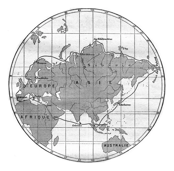Weltkarte Mit Dem Bild Der Geographie — Stockfoto