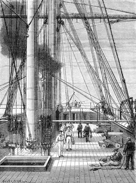 Ponte Sulla Zenobia Partire Goree Illustrazione Incisa Vintage Tour Monde — Foto Stock