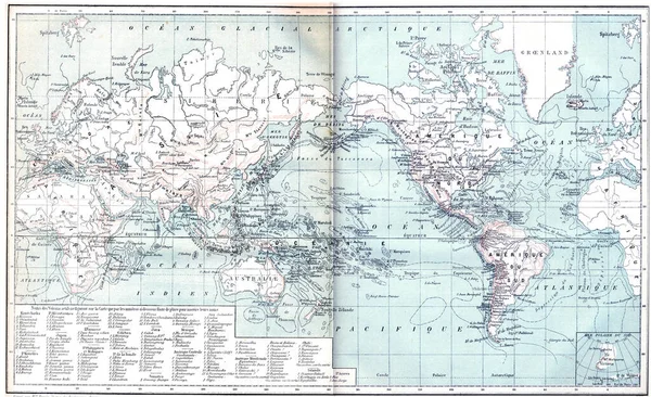 Kaart Met Actieve Vulkanen Azië Europa Afrika Australië Noord Zuid — Stockfoto