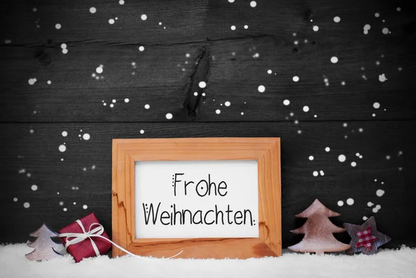 Frame German Calligraphy Frohe Weihnachten Betyder God Jul Juldekoration Som — Stockfoto