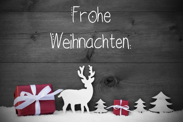 Γερμανική Καλλιγραφία Frohe Weihnachten Σημαίνει Καλά Χριστούγεννα Κόκκινη Χριστουγεννιάτικη Διακόσμηση — Φωτογραφία Αρχείου