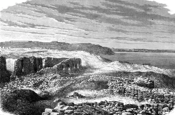 死海の島ギリシャの南アフリカの古い風景の中でぼかし — ストック写真