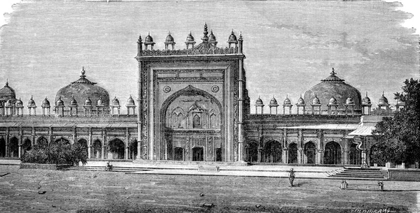 Mesquita Dargah Fatehpur Sikri Ilustração Gravada Vintage Tour Monde Travel — Fotografia de Stock