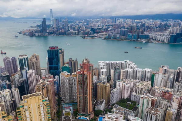 Χονγκ Κονγκ Ιουνίου 2019 Αεροφωτογραφία Της Πόλης Του Χονγκ Κονγκ — Φωτογραφία Αρχείου