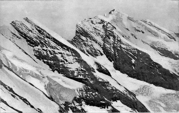 Doldenhorn Frundenhorn Como Ejemplos Formación Montañosa Enderezando Las Capas Ilustración — Foto de Stock