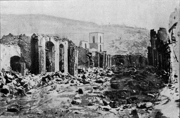 São Pedro Depois Erupção Montanha Pelee Maio 1902 Ilustração Gravada — Fotografia de Stock