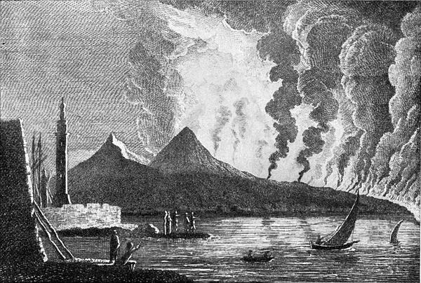 Eruption Vesuvius June 1974 Vintage Engraved Illustration Universe Humanity 1910 — Stock Photo, Image