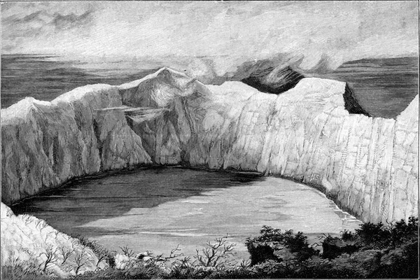 Cratere Del Soufriere Vincent Island Illustrazione Incisa Epoca Dall Universo — Foto Stock