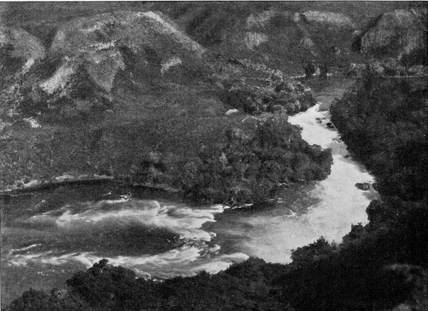 Επιρροές Ενός Ορεινού Ρεύματος Vintage Χαραγμένη Εικόνα Από Σύμπαν Και — Φωτογραφία Αρχείου