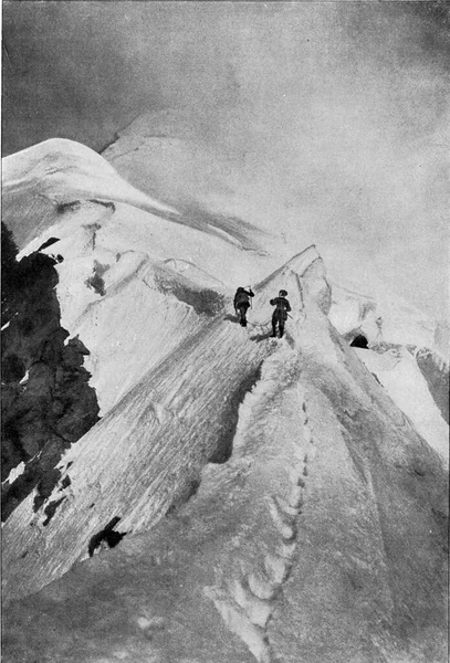 Formación Dunas Nieve Los Alpes Ilustración Grabada Vintage Del Universo — Foto de Stock
