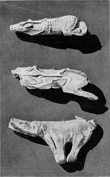 Rzeźby Kościach Prehistorycznych Ryta Ilustracja Rocznika Wszechświat Ludzkość 1910 — Zdjęcie stockowe