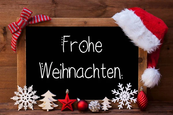 Chalkboard German Calligraphy Frohe Weihnachten Mean Merry Christmas Різдвяна Прикраса — стокове фото