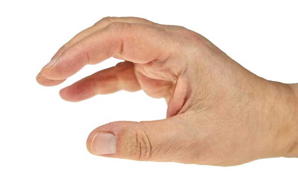 Ένα Ανοιχτό Χέρι Μπροστά Από Λευκό Φόντο — Φωτογραφία Αρχείου