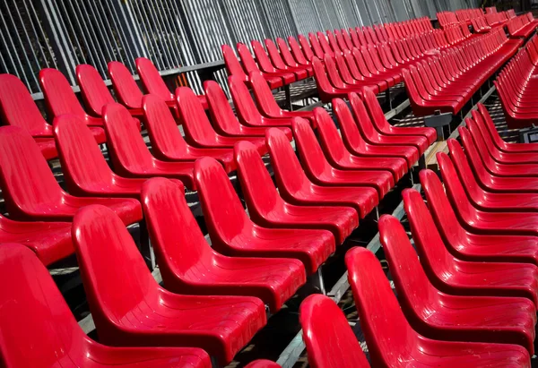 Lot Red Plastic Seats Tribune — Stock Photo, Image