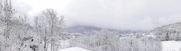Semester Vid Foten Mont Blanc Vintern Chamonix Valley Frankrike — Stockfoto