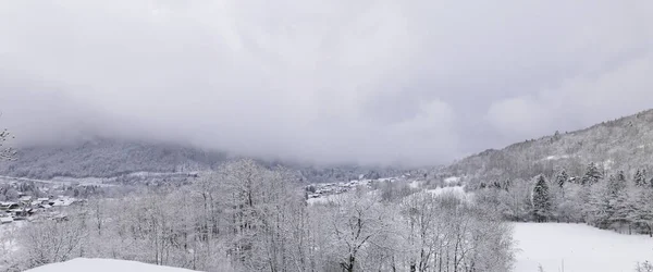 Отдых Подножия Горы Монблан Зимой Долине Шамони Франция — стоковое фото
