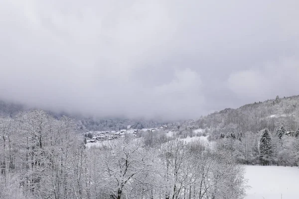 Vacaciones Pie Del Mont Blanc Invierno Valle Chamonix Francia —  Fotos de Stock