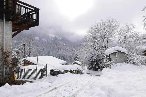 Vacances Pied Mont Blanc Hiver Dans Vallée Chamonix France — Photo