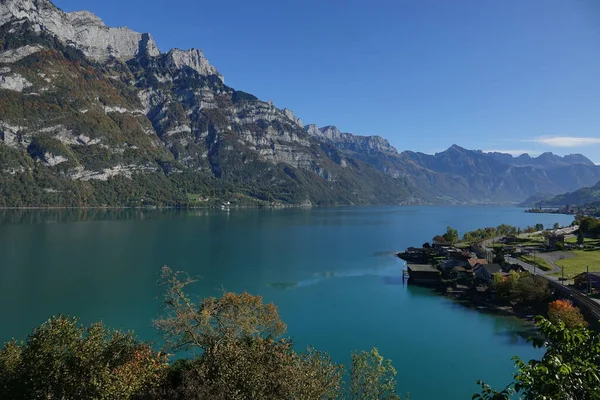 Walensee Nas Montanhas Suíça Chur — Fotografia de Stock