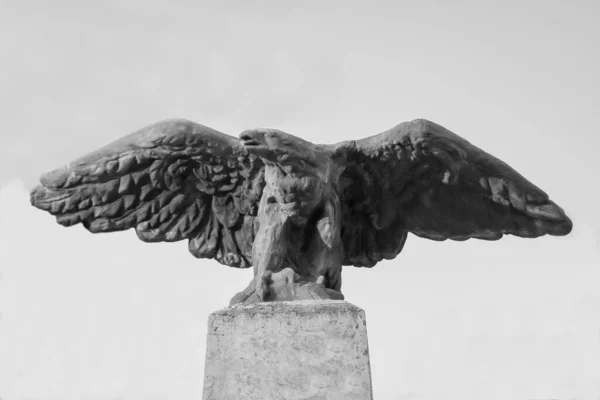 Een Steenarend Een Sokkel Van Een Standbeeld — Stockfoto