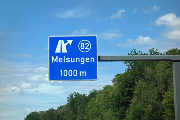 Autobahnabfahrt Melsungen — Stockfoto