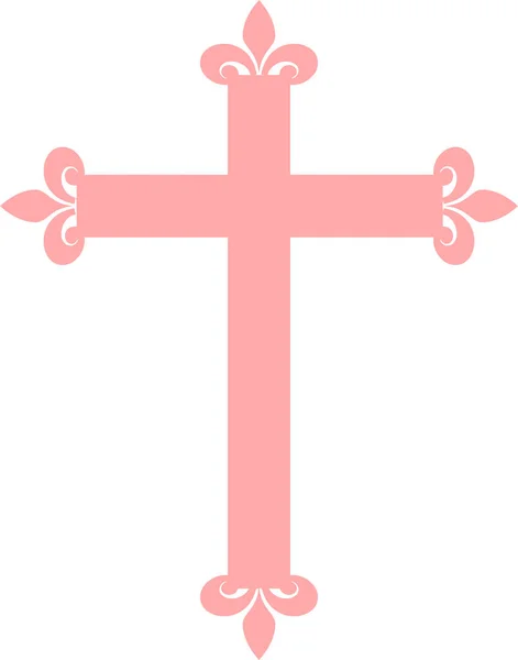 Różowy Krzyż Chrześcijański Ukrzyżowanie Jezus Święty Modlić Się Ilustracja — Zdjęcie stockowe