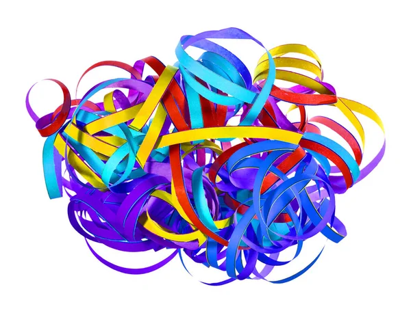 Some Colorful Streamers Front White Background — Stock Photo, Image