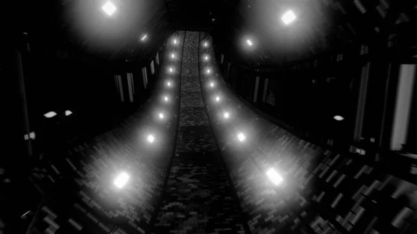 Φαντασία Διάδρομο Τούνελ Μπουντρούμι Τούβλα Υφή Και Τζάμια Εικονογράφηση Φόντο — Φωτογραφία Αρχείου