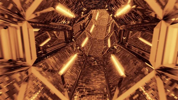 Gloeiende Fantasie Middelbare Leeftijd Kerker Tunnel Corridor Illustratie Achtergrond Behang — Stockfoto