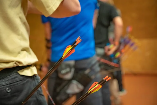 Tiro Con Arco Deportivo Campo Tiro Competencia Por Mayoría Los — Foto de Stock