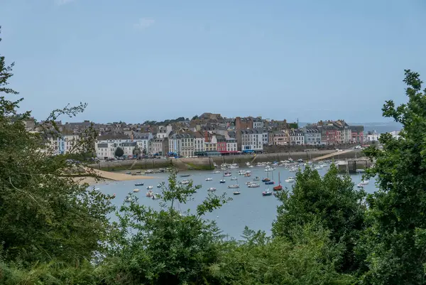 Een Landschap Van Bretagne Zomer Frankrijk Zee Kleur Van Deze — Stockfoto