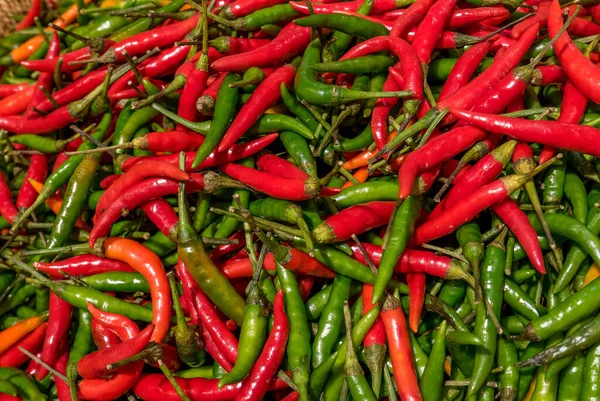 Rode Hete Chili Pepers Een Witte Achtergrond — Stockfoto
