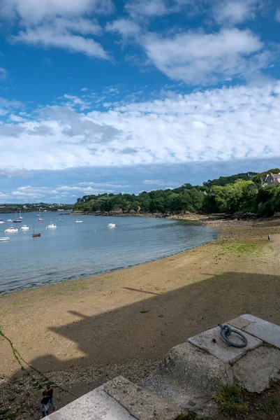 Een Landschap Van Bretagne Zomer Frankrijk Zee Kleur Van Deze — Stockfoto