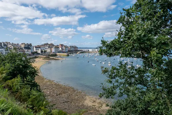 Een Landschap Van Bretagne Zomer Frankrijk Zee Kleur Van Deze — Stockfoto