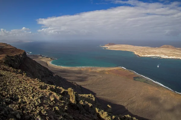 Spain Canary Islands View Graciosa Lanzarote Mirador Del Rio — 스톡 사진