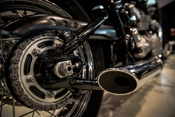 Černá Motocykl Provozu Připraven Rychlé Dálniční Jízdy — Stock fotografie