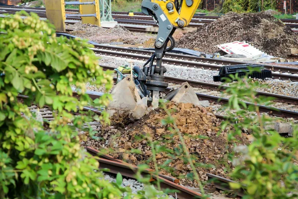 Blick Auf Details Auf Einer Baustelle Der Bahn — Stockfoto