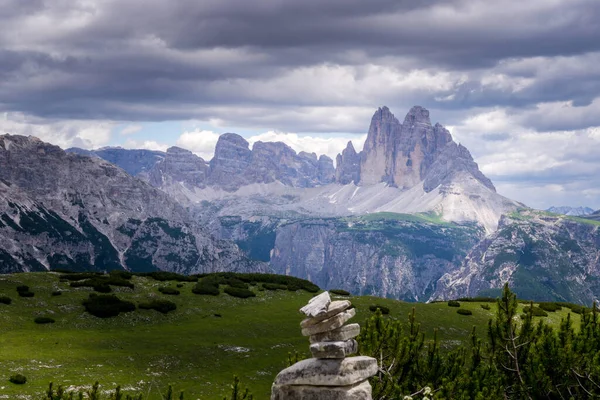 Dolomitas Itália Agosto 2018 Vista Dos Belos Alpes Nas Montanhas — Fotografia de Stock
