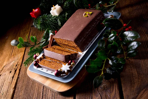 Christmas Cake Chocolate Nuts — Stock Photo, Image