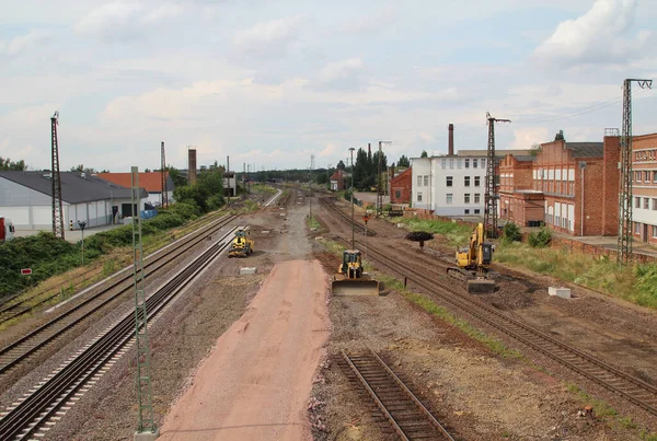 Blick Auf Details Auf Einer Baustelle Der Bahn — Stockfoto