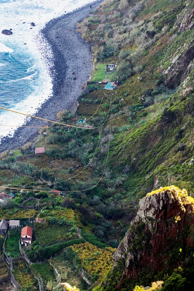 Portugal Canary Islands Madeira Cable Car Teleferico Rocha Navio Santana — стокове фото