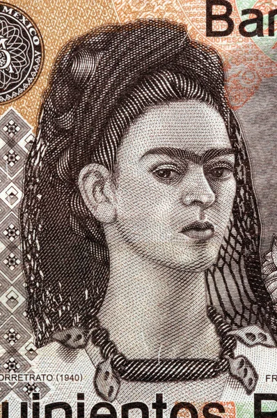 Frida Kahlo Portréja Egy Mexikói Bankjegyen — Stock Fotó