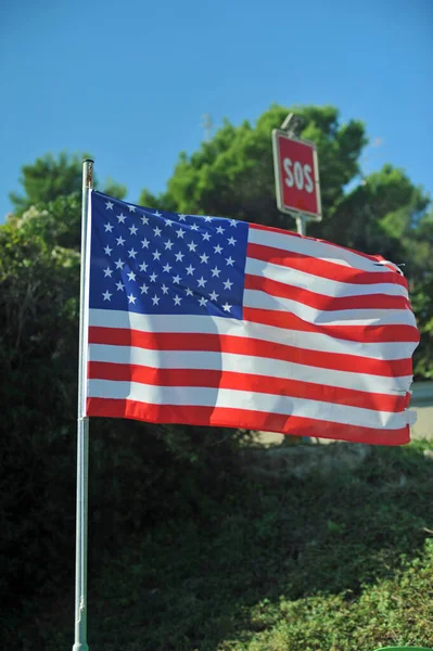 Bandeira Dos Estados Unidos América Sos — Fotografia de Stock