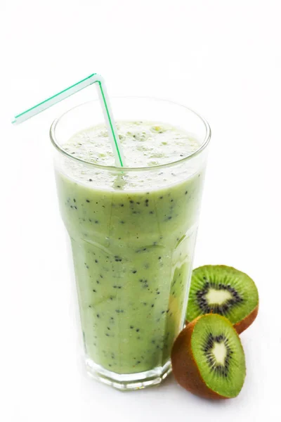 Kiwi Smoothie Mit Grüner Minze Und Banane — Stockfoto