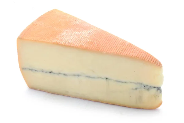 Piece Cheese White Background — Stock Photo, Image