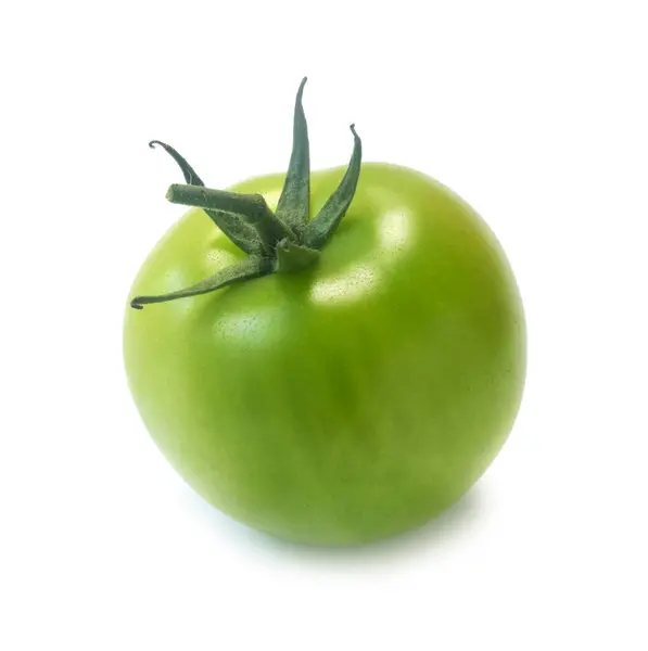 Tomate Verde Fresco Isolado Sobre Fundo Branco — Fotografia de Stock