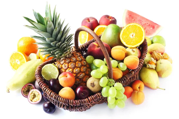 Groenten Fruit Geïsoleerd Wit — Stockfoto