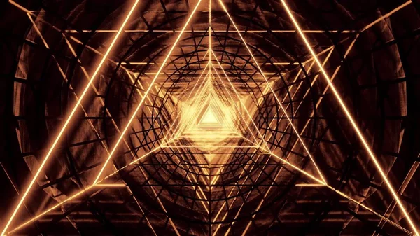 Abstraktní Svítící Drátový Trojúhelník Design Tmavým Abstraktním Pozadím Ilustrační Tapeta — Stock fotografie